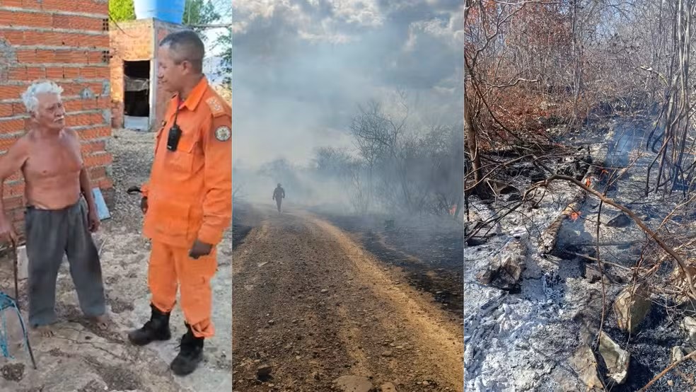 'Passei 15 dias brigando com o fogo', diz idoso de 78 anos que teve casa ameaçada por incêndio no PI; chamas foram controladas