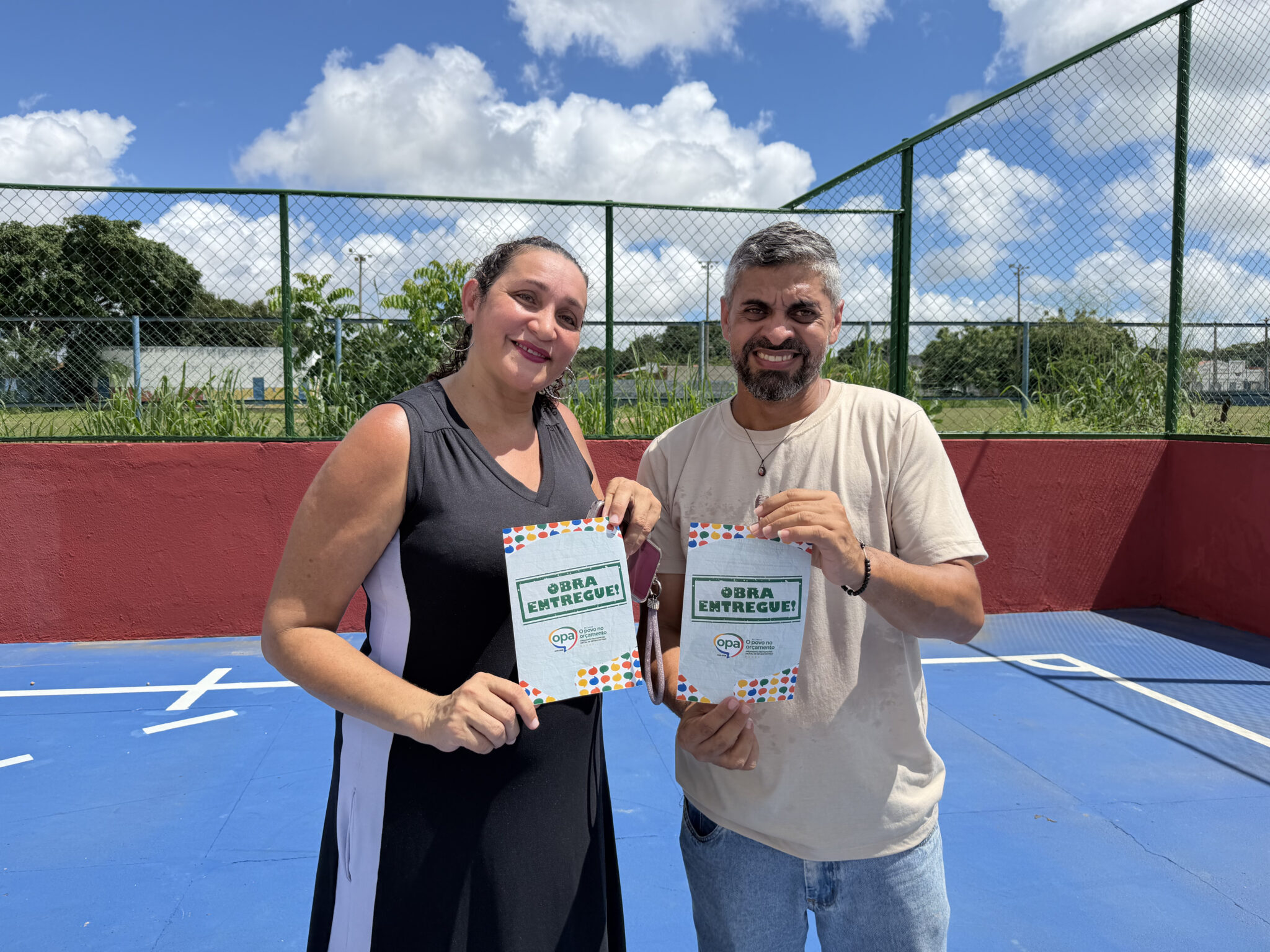 Quadra revitalizada com recursos do OPA fortalece esporte e conviv&ecirc;ncia no Parque Anita Ferraz