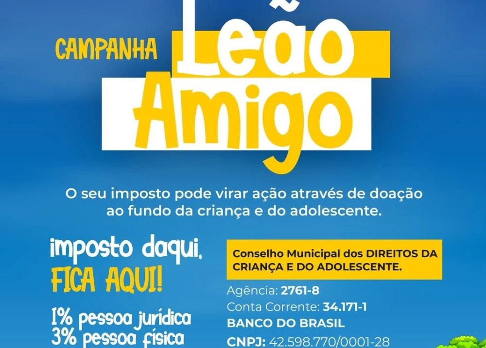 Campanha Le&atilde;o Amigo incentiva doa&ccedil;&atilde;o do IR para crian&ccedil;as em Aroazes