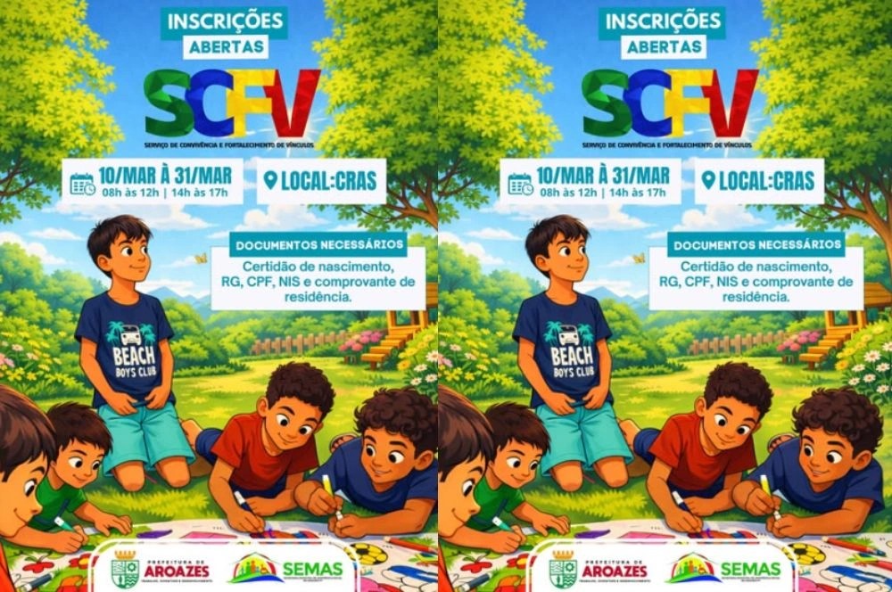 Integra&ccedil;&atilde;o Social: Prefeitura de Aroazes abre inscri&ccedil;&otilde;es a Servi&ccedil;o de Conviv&ecirc;ncia