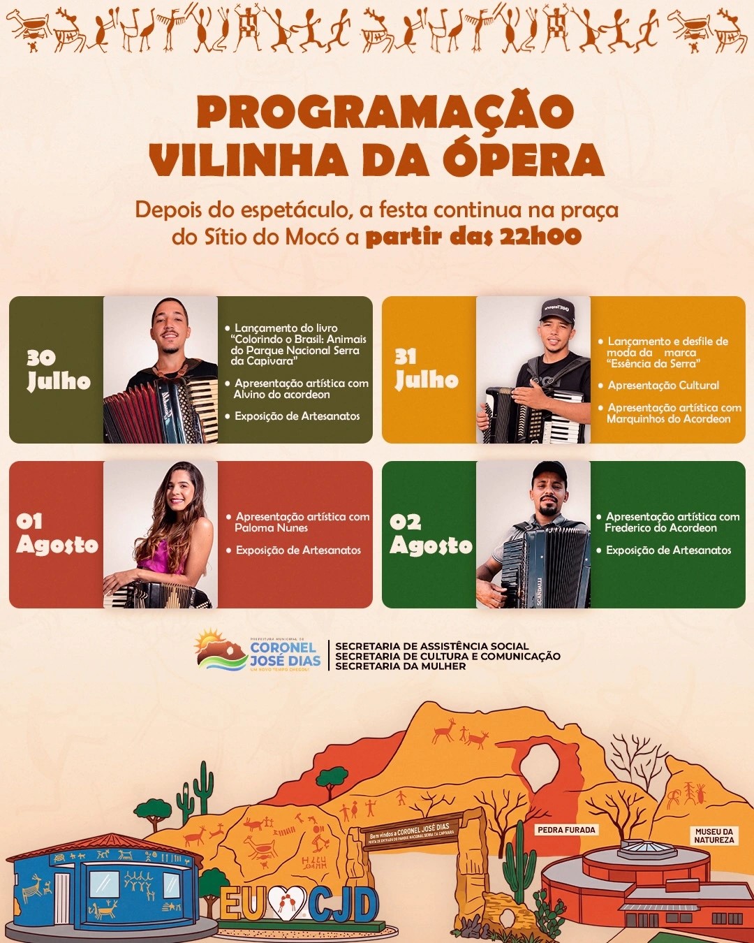'Vilinha da &Oacute;pera' ter&aacute; shows e atra&ccedil;&otilde;es culturais em Coronel Jos&eacute; Dias