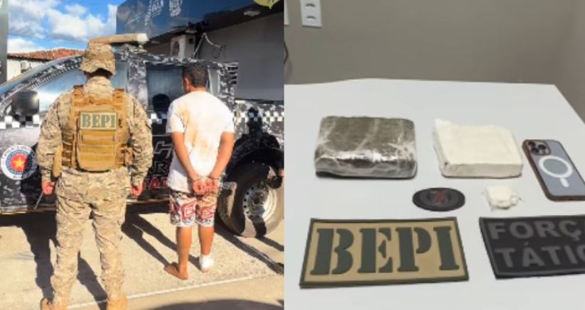 Conhecido como &ldquo;Zeca Bola&rdquo;, suspeito de tr&aacute;fico &eacute; preso ap&oacute;s resistir &agrave; a&ccedil;&atilde;o policial em Valen&ccedil;a do Piau&iacute;